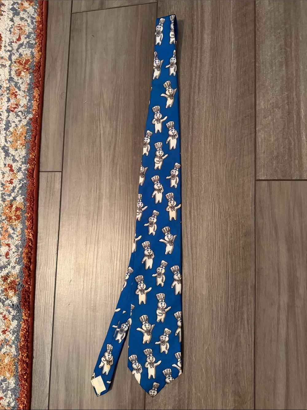Ralph Marlin Blue Novelty Tie with White Character Print
